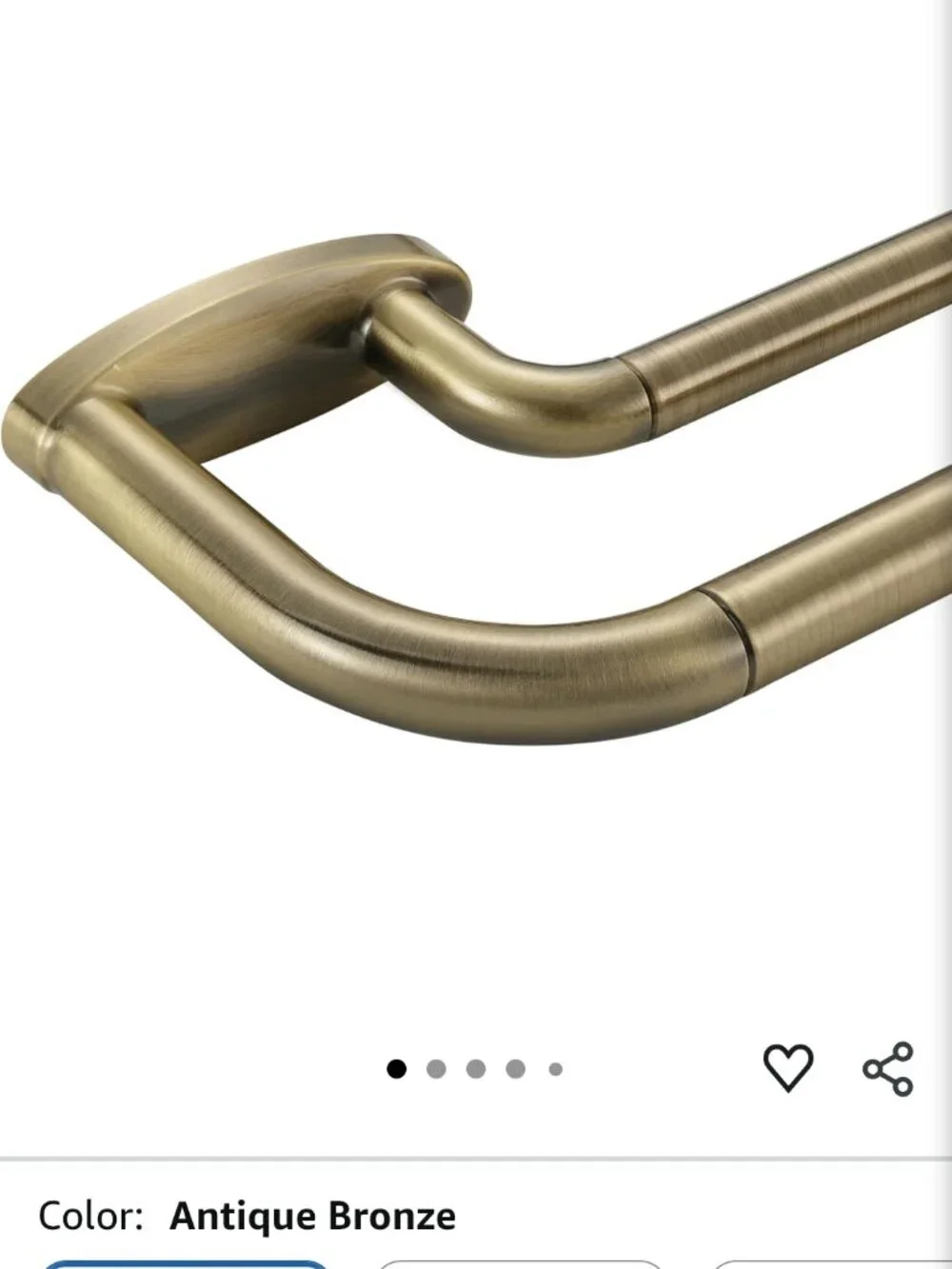 Mayrhyme Double Curtain Rods Antique Bronze - 72-144
